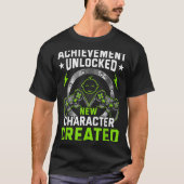 Achievement Unlocked New Character D Video Gamer T-Shirt (Vorderseite)