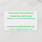 Achievementhounds Visitenkarte (Rückseite)