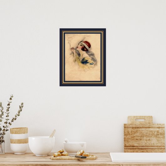 Achille Mauzan, 1920er, Art Deco Flapper Poster (Küche)