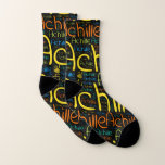 Achille Socken<br><div class="desc">Achille. Show and wear this popular beautiful male first name designed as colorful wordcloud made of horizontal and vertical cursive hand lettering typography in different sizes and adorable fresh colors. Wear your positive french name or show the world whom you love or adore. Merch with this soft text artwork is...</div>