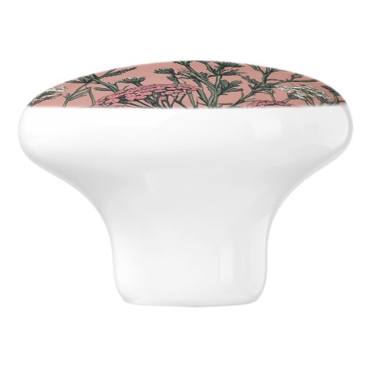 Achillea Desert Eve Deep Rose Muster Keramikknauf (Seitenansicht)