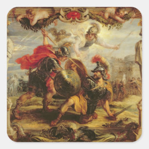 Achilles besiegte Hector, 1630-32 Quadratischer Aufkleber