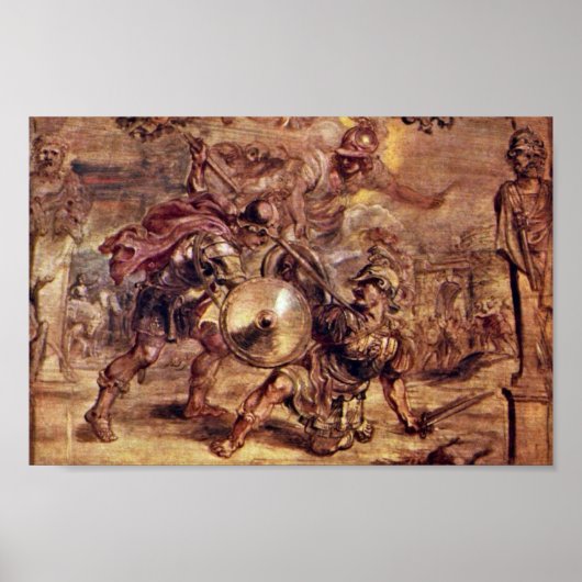 Achilles besiegte Hector, von Peter Paul Rubens. Poster (Vorne)