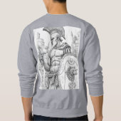 Achilles Greek Hero Warrior Sketch Art Hoodie (Rückseite)