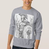 Achilles Greek Hero Warrior Sketch Art Hoodie (Vorderseite)
