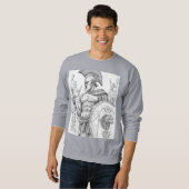 Achilles Greek Hero Warrior Sketch Art Hoodie (Vorne ganz)