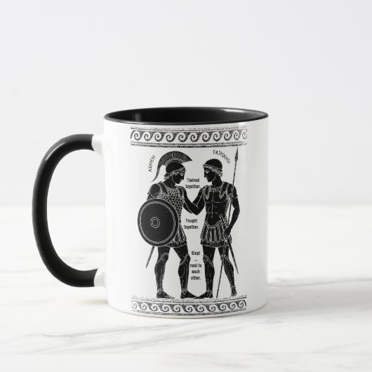 Achilles & Patroclus: Antike griechische Quee Kuns Tasse (Links)