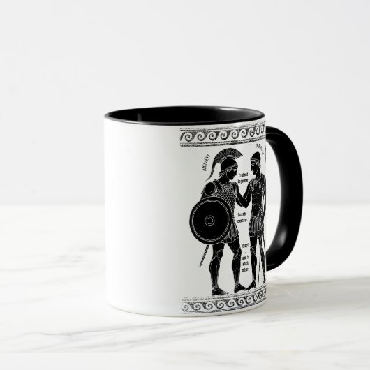 Achilles & Patroclus: Antike griechische Quee Kuns Tasse (VorderseiteRechts)
