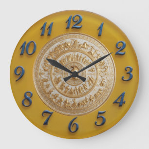 Achilles Schild Zitrone Zifferblatt Größere runde Große Wanduhr