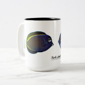 Achilleus u. Whitecheek Surgeonfishes Zweifarbige Tasse (Vorderseite Links)