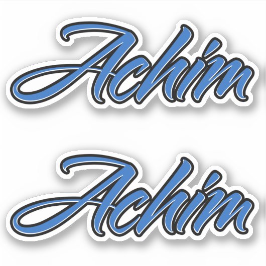 Achim Name blue Aufkleber Sticker Stickerset (Vorderseite)