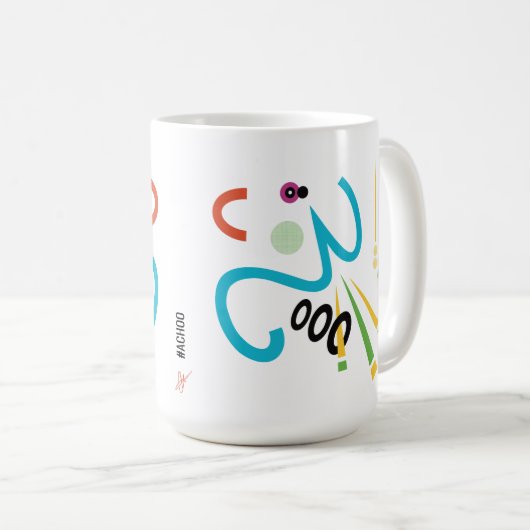 Achoo Abstrakt Moderne Kunst Retro Tasse (VorderseiteRechts)