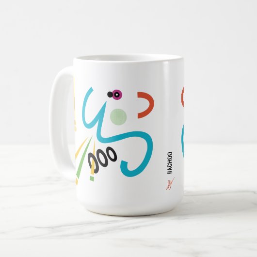 Achoo Abstrakt Moderne Kunst Retro Tasse (Vorderseite Links)