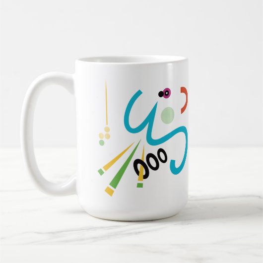 Achoo Abstrakt Moderne Kunst Retro Tasse (Links)
