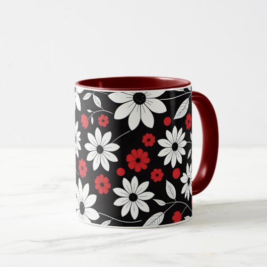 achromatische Blumenbecher Tasse (VorderseiteRechts)