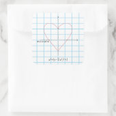 Achsenherz Quadratischer Aufkleber (Tasche)