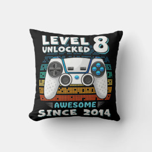 Acht 8 Jahre BDay Son Boy Fun Gamer 8. 8 Jahre alt Kissen