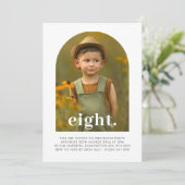Acht Arted Foto Geburtstag Einladung (Stehend Vorderseite)