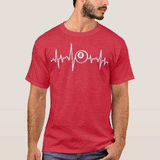 Acht Ball Billiard Heartbeat - Designidee T-Shirt