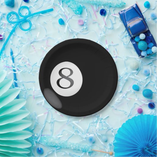 Acht Ball-PapierTeller Pappteller (Party)