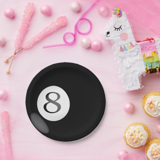 Acht Ball-PapierTeller Pappteller (Party)