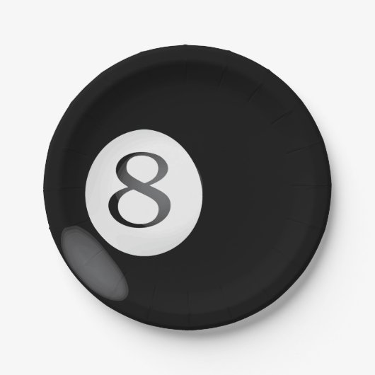 Acht Ball-PapierTeller Pappteller (Vorderseite)