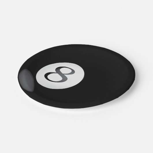 Acht Ball-PapierTeller Pappteller (Schrägansicht)