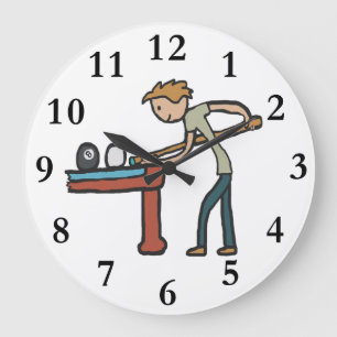 Acht Ball Pool Große Wanduhr