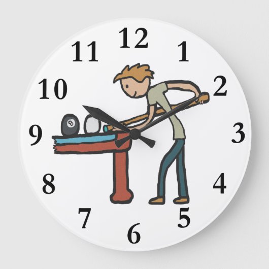 Acht Ball Pool Große Wanduhr (Vorderseite)