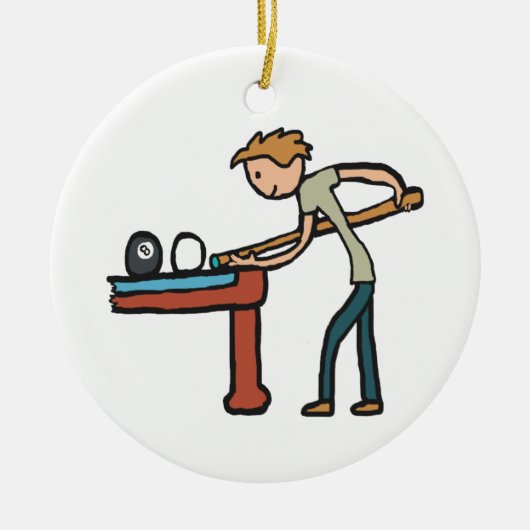Acht Ball Pool Keramik Ornament (Vorne)