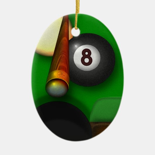 Acht Ball-Pool und Billard personalisiert Keramikornament (Vorne)