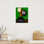 Acht Ball Pool und Billard Personalisiert Poster (Küche)