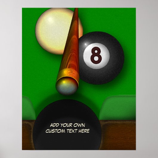Acht Ball Pool und Billard Personalisiert Poster (Vorne)