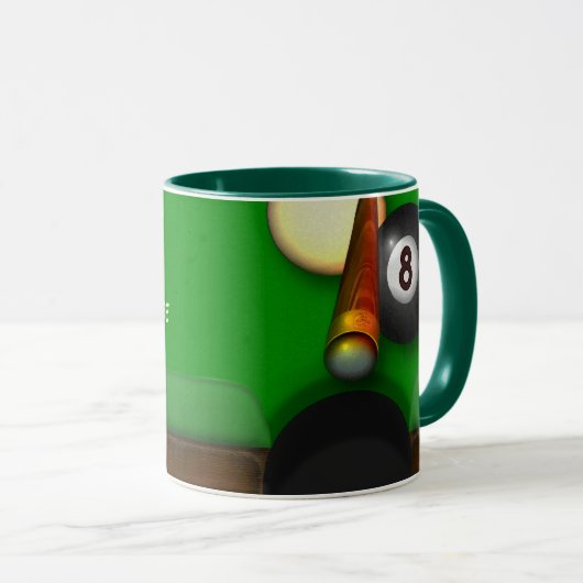 Acht Ball-Pool und Billard personalisiert Tasse (VorderseiteRechts)
