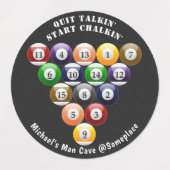 Acht-Ball-Rack-Billard-Balls 8-Ball-Pool-Spiel Etiketten (Design 1)