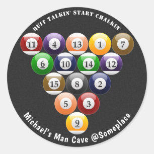 Acht-Ball-Rack-Billard-Balls 8-Ball-Pool-Spiel Runder Aufkleber