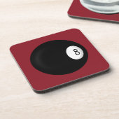 Acht Ball Red Poll Table Square Untersetzer (Linke Seite)