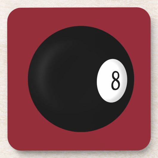 Acht Ball Red Poll Table Square Untersetzer (Vorderseite)