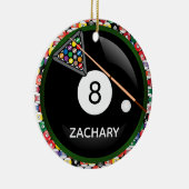 Acht-Ball-Spiel Keramik Ornament (Rechts)
