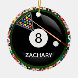 Acht-Ball-Spiel Keramik Ornament
