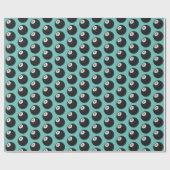 Acht Ball Y2K Snooker 90er Himmel blau Geschenkpapier (Flach)