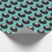 Acht Ball Y2K Snooker 90er Himmel blau Geschenkpapier (Ecke)