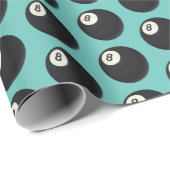 Acht Ball Y2K Snooker 90er Himmel blau Geschenkpapier (Rolleneckpunkt)