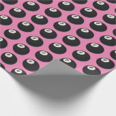 Acht Ball Y2K Snooker 90er Jahre rosa Geschenkpapier (Ecke)