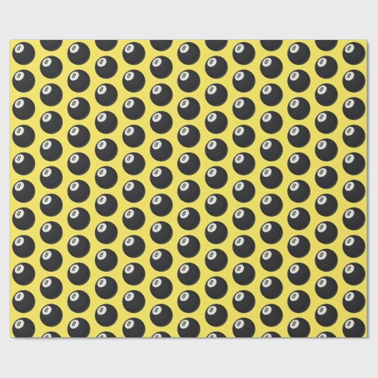 Acht Ball Y2K Snooker 90er Yellow Geschenkpapier (Flach)