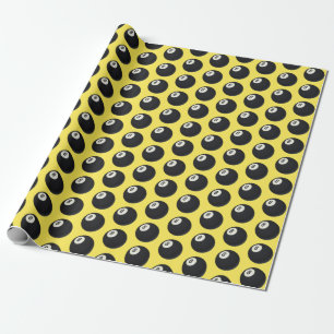 Acht Ball Y2K Snooker 90er Yellow Geschenkpapier