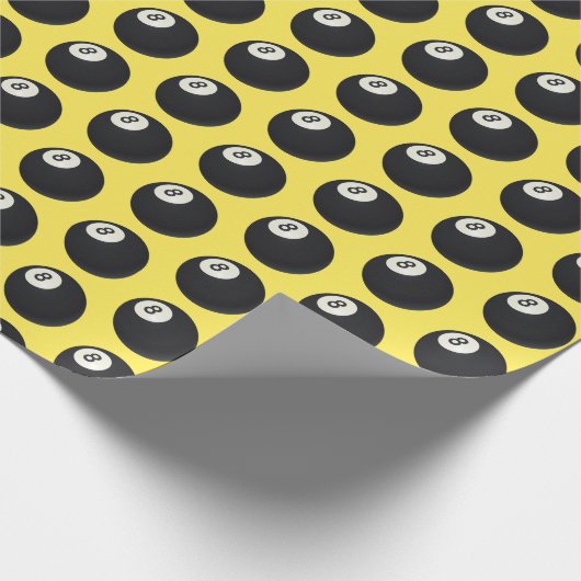 Acht Ball Y2K Snooker 90er Yellow Geschenkpapier (Ecke)