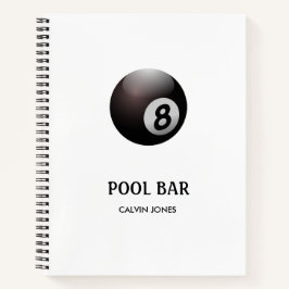 Acht Ballbecken Bar weiß Notizblock
