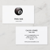 Acht Ballbecken Bar weiß Visitenkarte (Vorne/Hinten)