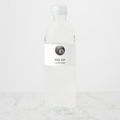 Acht Ballbecken Bar weiß Wasserflaschenetikett (Vorderseite)